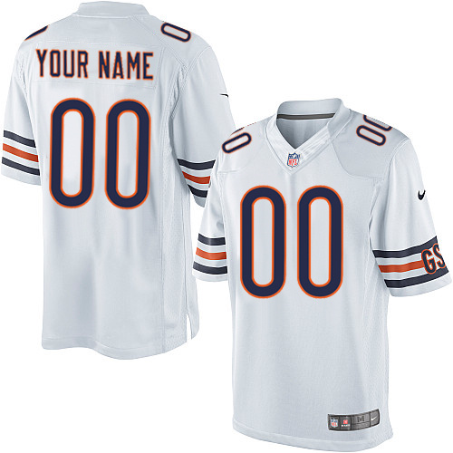 Men's Limited Nike Jersey White Road - Customized NFL Chicago Bears